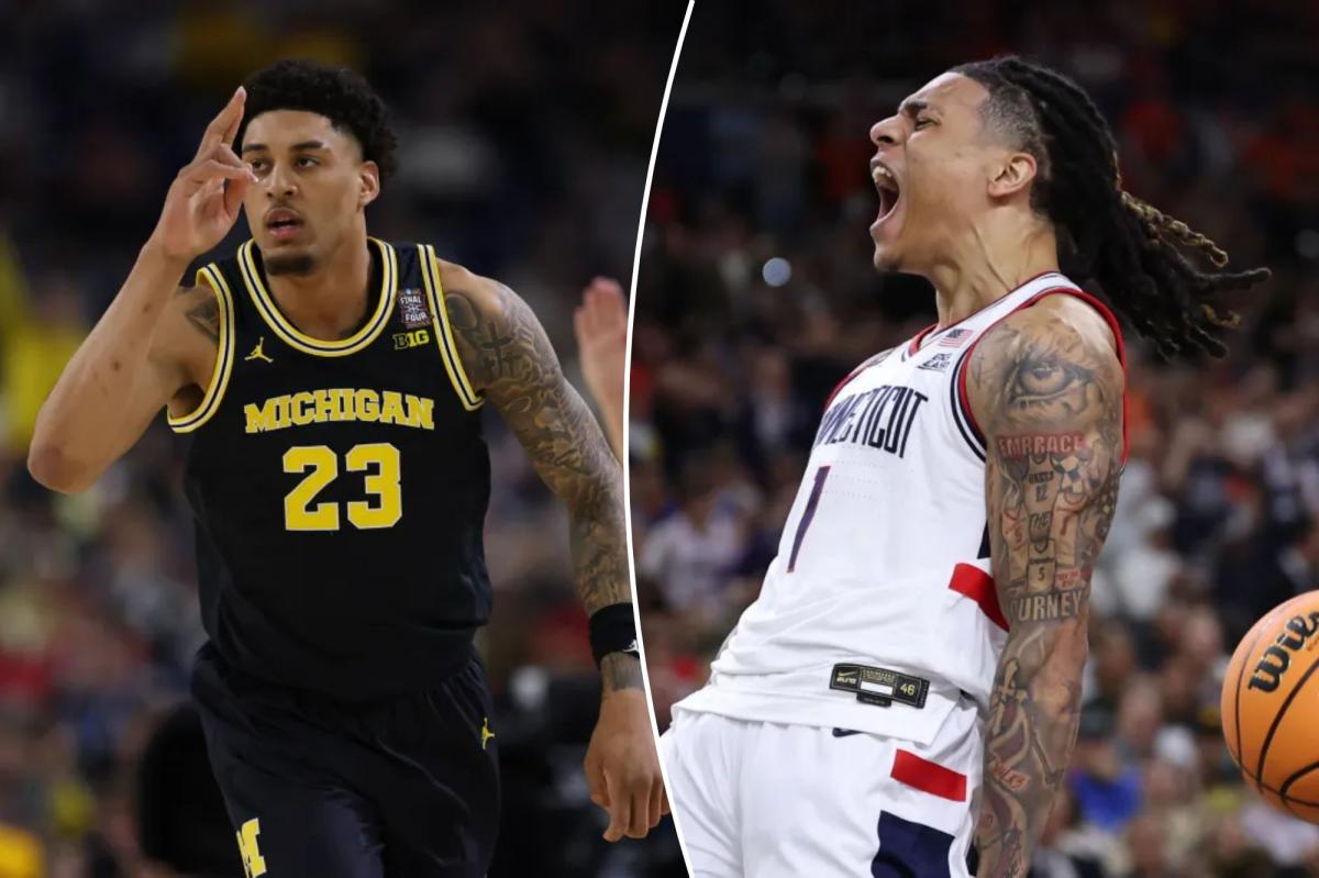 nypost's tweet image. Injured Solo Ball and Yaxel Lendeborg's status for national championship game revealed trib.al/wFgDF5S