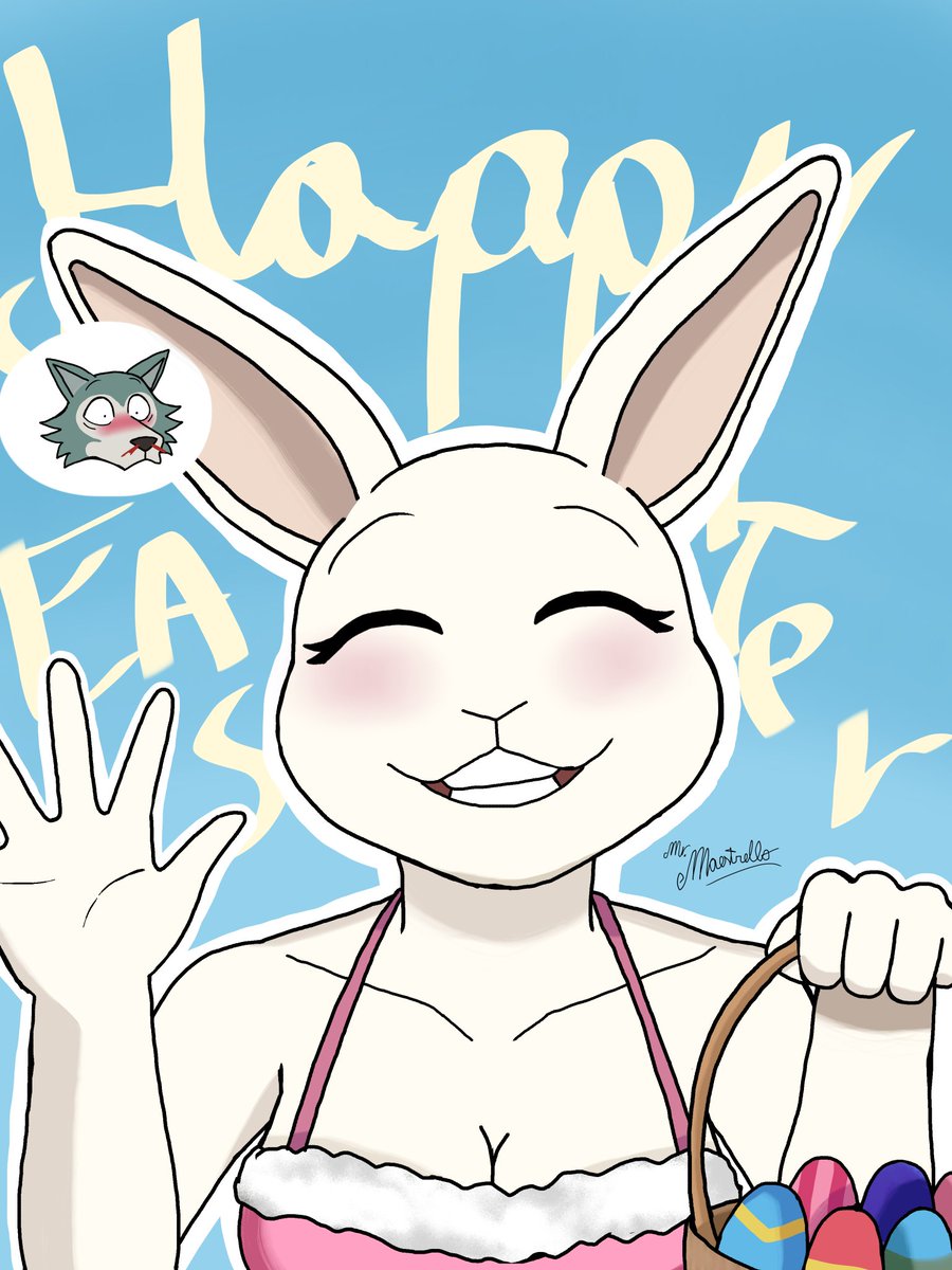 Mrmaestrello's tweet photo. Happy Easter day!

#BEASTARS #HappyEaster2026 #fanartㅤㅤㅤㅤ https://t.co/RHqRhbWfkh