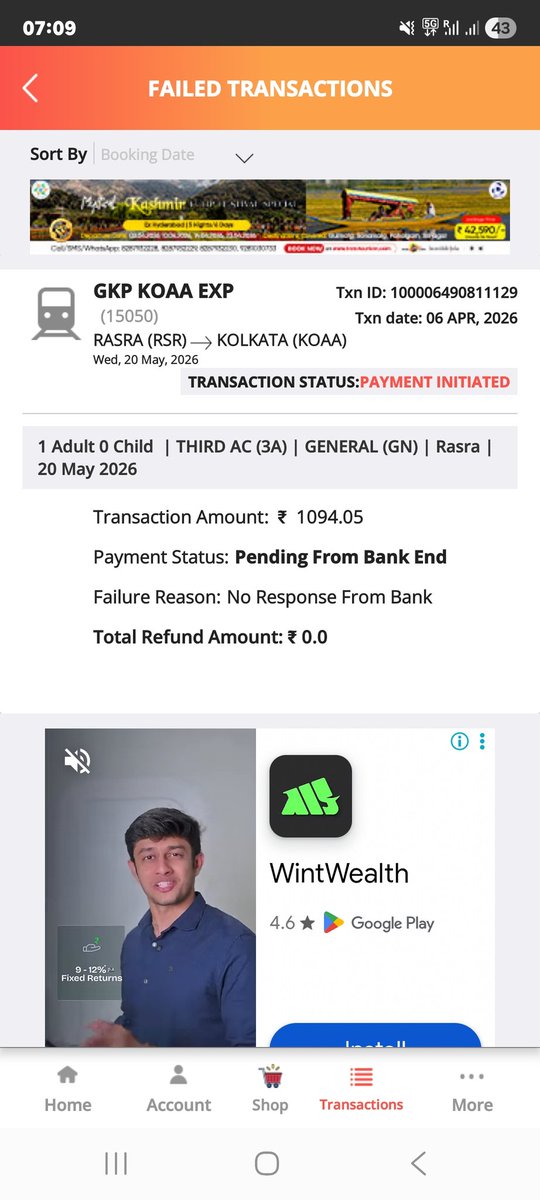 PankajRao160007's tweet image. @RailMinIndia "@IndianRailways help me! Tickt booked, money deducted but ticket not showing. Pls check #RailwayHelp #TicketIssue"