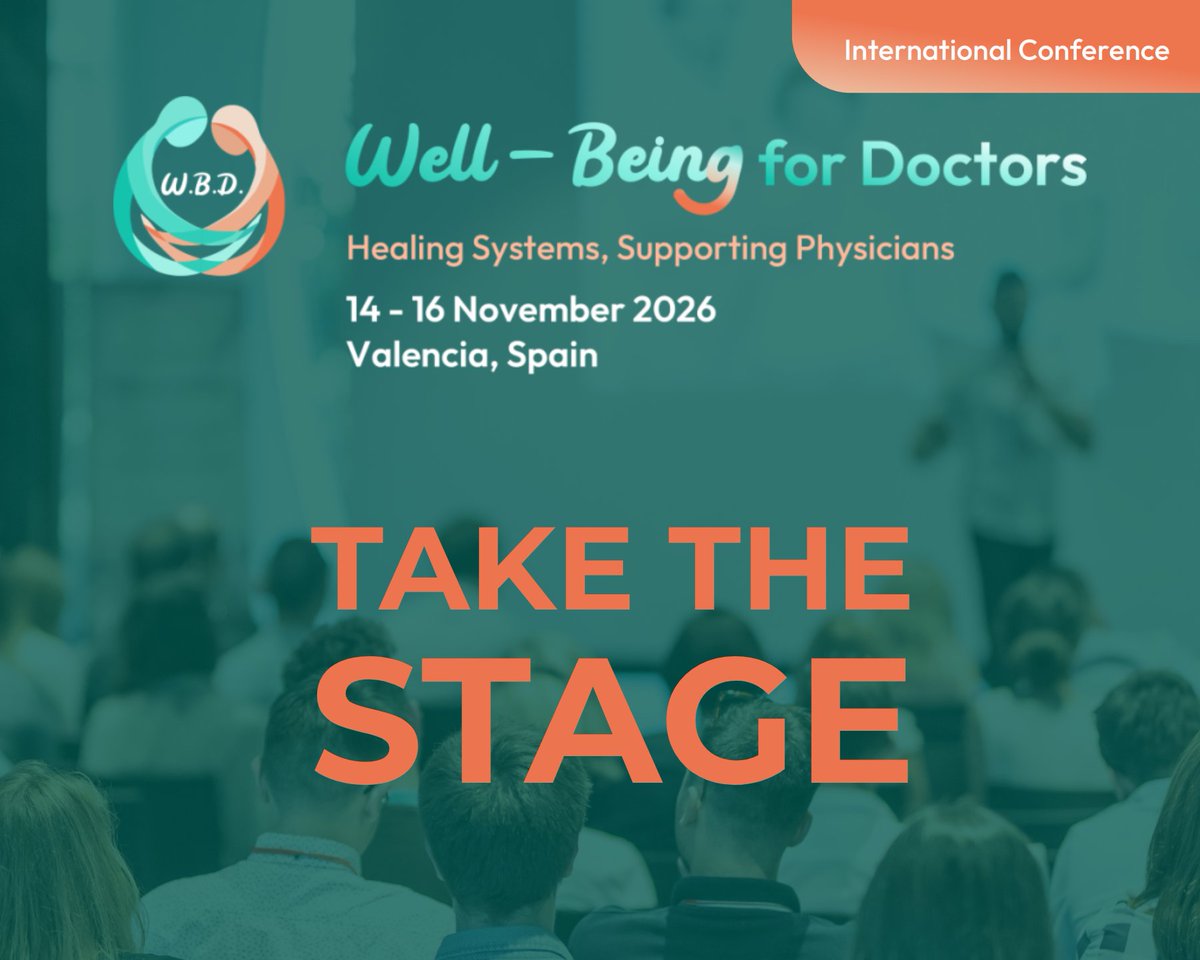 Jnyjdaidani's tweet photo. Every physician understands the weight of our profession. Conversations about well-being is essential for the future of healthcare. 

I am honored to be part of the @Well-Being for Doctors International Conference 2026! 

Apply here to become a Speaker ➡️ https://t.co/tz5mvfhmPW https://t.co/dplvNvmjPt