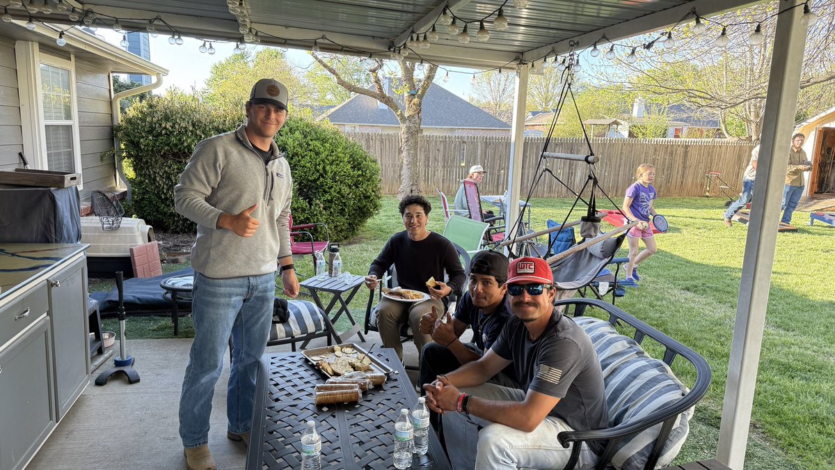 RSUBaseball's tweet photo. Easter Feaster with the boys! Big shout-out to @CaseWoodard for his generous donation for all the GOOD EATS for our guys on this beautiful Easter Sunday! 🥩 🍤 Happy Easter! #HillcatFamily https://t.co/ftseo1Uk6D