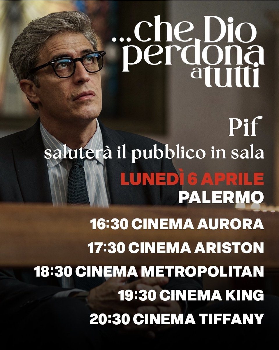 pif_iltestimone's tweet photo. Lunedì 6 aprile a Palermo.
#chedioperdonaatutti https://t.co/FFeijHGBmW