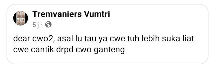 Cowok juga sama aja lebih suka liat cewe cantik drpd cowok ganteng.!!
wdyt cwk cwk sekalian??