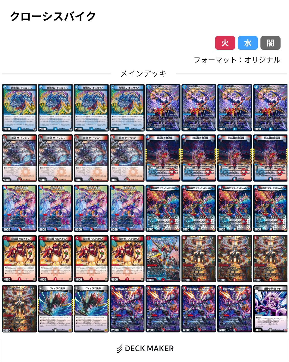 デュエマ ドキドキつよいデッキ改造案18 クローシスバイク オリジナル