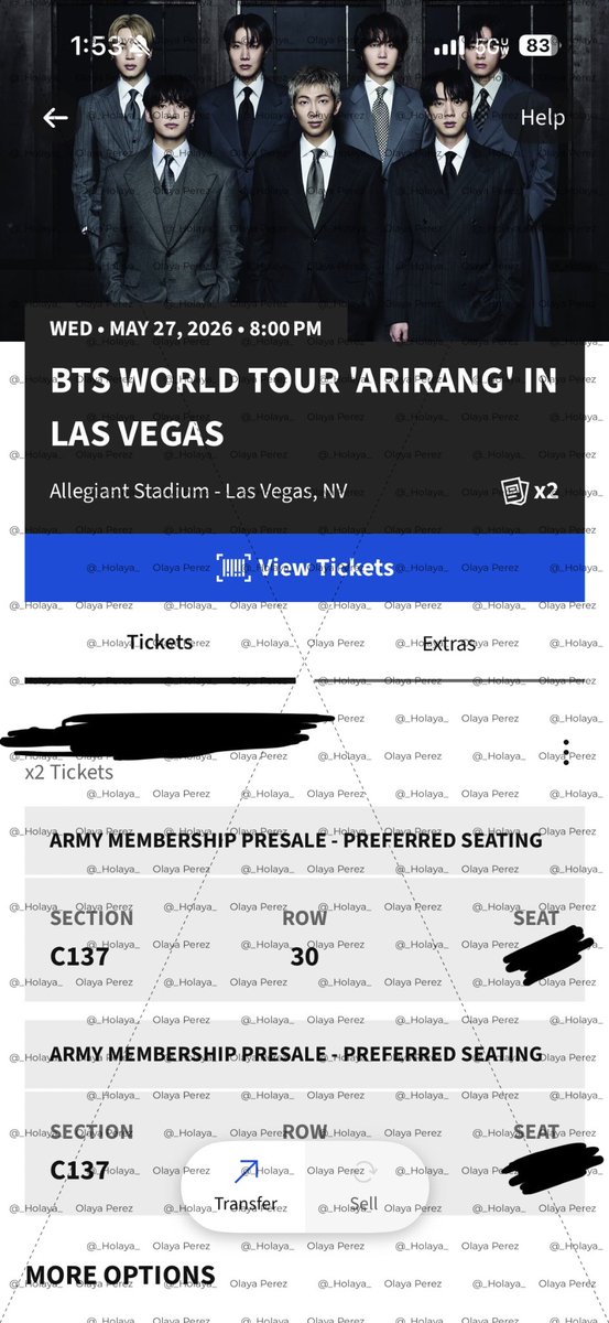 _holaya_'s tweet photo. Wts 2 bts tickets for May 27 las Vegas allegiant stadium
-lower bowl club seating
-can FaceTime during payment and transfer
-Zelle or PayPal https://t.co/iAL7YYbQiI