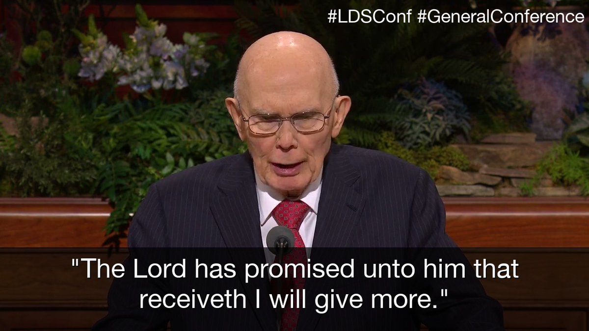 DustinDavis's tweet photo. "The Lord has promised unto him that receiveth I will give more."
#LDSConf #GeneralConference https://t.co/pRd3jx4zsG