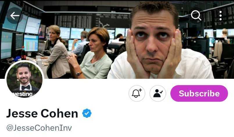 JesseCohenInv's tweet photo. 🚨Attention Subscribers: This week's stock picks have been posted to my 𝕏 subscribers feed.

If you enjoy my free public tweets, you will find more value in my 𝕏 Subscription for just $5 a month.

May The Trading Gods Be with You.🙏
