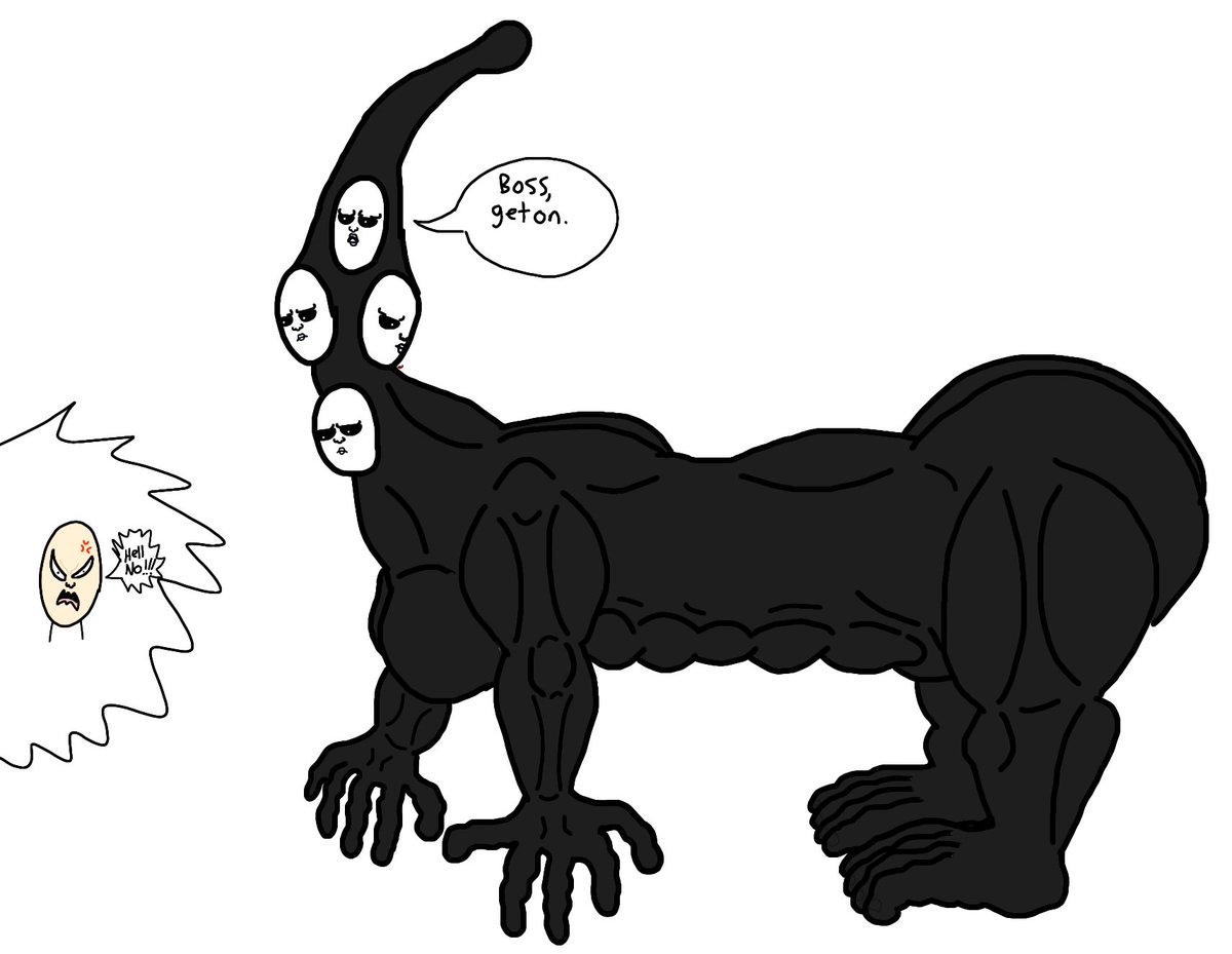 PikaRaichu1's tweet photo. @ONE_rakugaki Black Sperm fanart all drawn by me! The last one is black sperm transformed into a forbidden "black horse" but it's cursed and it makes me feel uneasy lol
#OnePunchMan #OPM #OPMHS #opm
Of course the original black sperm design belongs to Yusuke Murata and ONE. https://t.co/SgGRTao7Gm