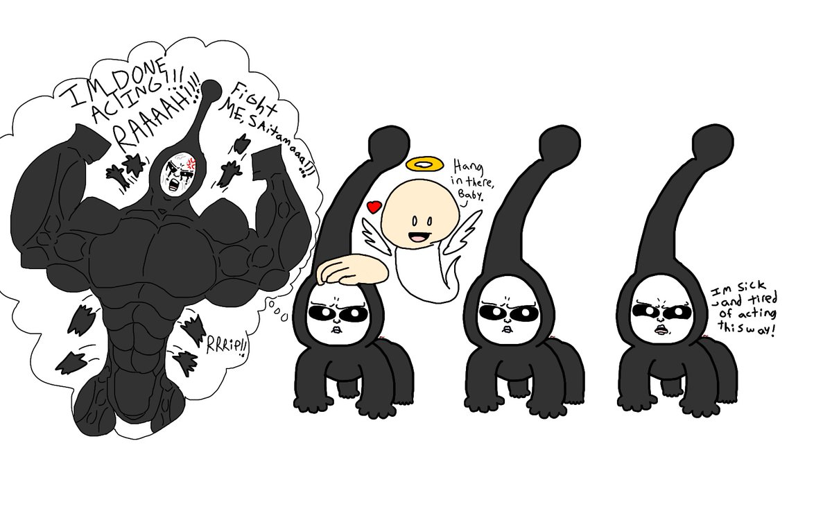 PikaRaichu1's tweet photo. @ONE_rakugaki Black Sperm fanart all drawn by me! The last one is black sperm transformed into a forbidden "black horse" but it's cursed and it makes me feel uneasy lol
#OnePunchMan #OPM #OPMHS #opm
Of course the original black sperm design belongs to Yusuke Murata and ONE. https://t.co/SgGRTao7Gm