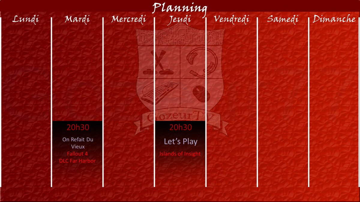 GozeurTv's tweet image. Salutations,

#Planning allégé pour cette semaine :

- On continue d'explorer Far Harbor sur #Fallout4
- On se creuse les méninges sur #IslandsOfInsight

Bonne semaine, à demain.  

#Stream #Twitch #TwitchAffiliate #Fallout @playtheislands