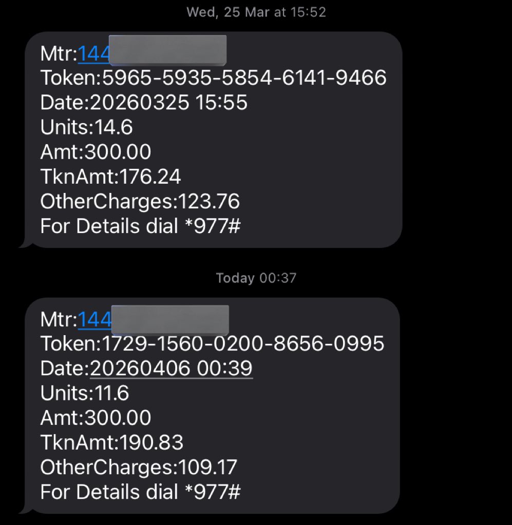 originalmatata's tweet photo. @KenyaPower_Care I would like to understand how your pricing works and when did you change coz this is unacceptable https://t.co/Z97eCiTkjf