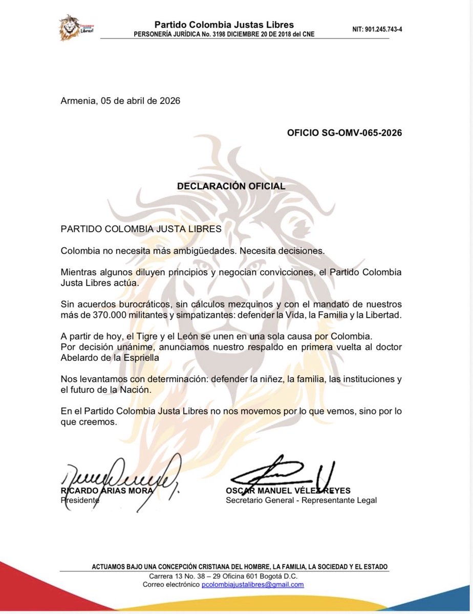 Ricardo Arias Mora tweet media