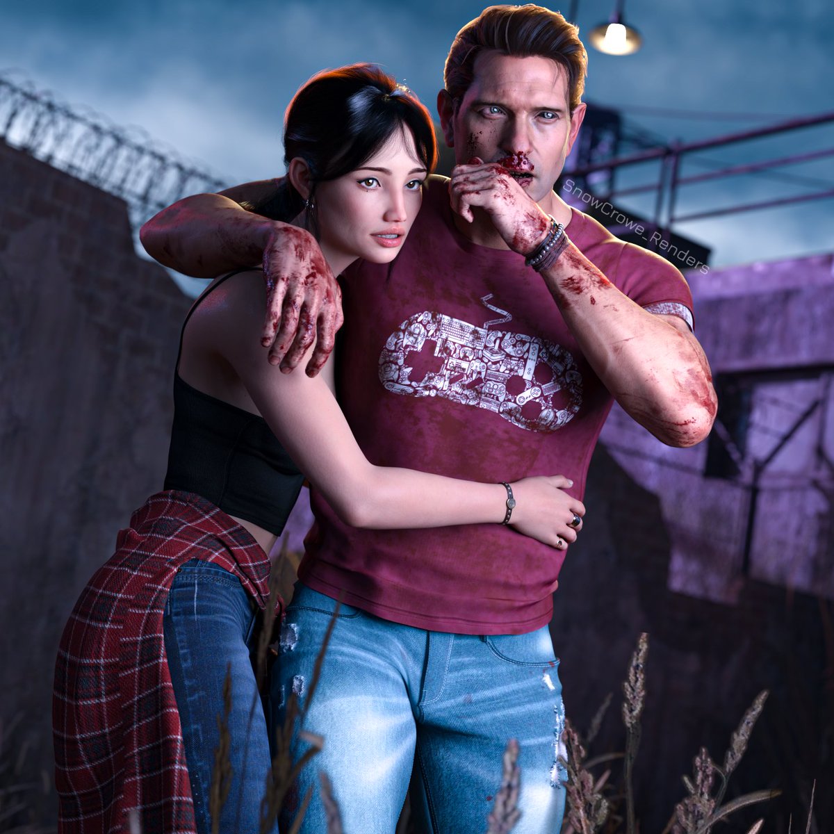 SnowCrowe's tweet image. Ryan: Oh god. Did I eat that guy?!
Ellie: Well not all of him. W-We should get the hell outta here.
Ryan: I'm gonna be sick.🤢

*Ryan model done by @yamrouser18906
-
*Please do not use my art without credit. NO EDITS! My art is NOT ai #DazStudio #Daz3D #DeadIsland2 #DeadIslandOC