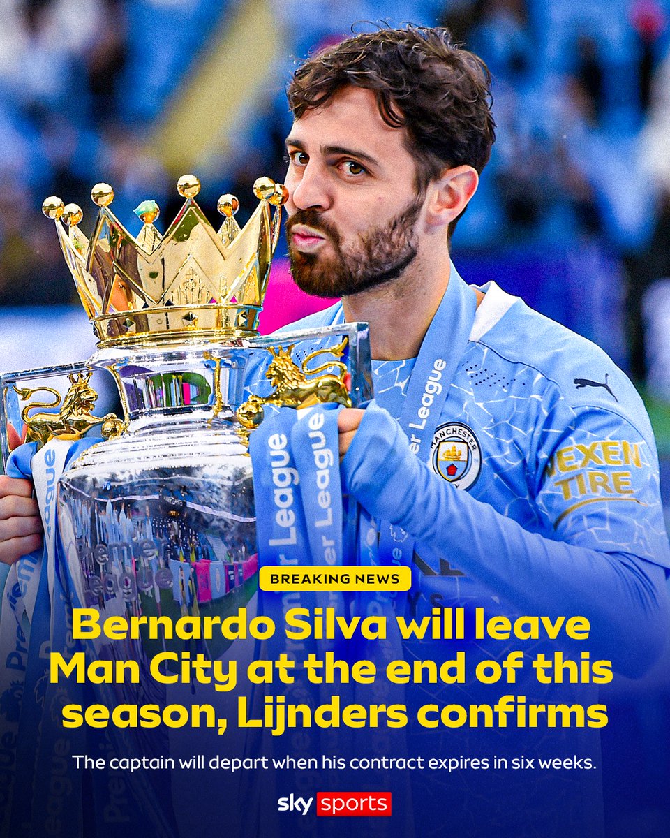 BREAKING: Bernardo Silva will leave Manchester City at the end of this season, Pep Lijnders confirms 🚨