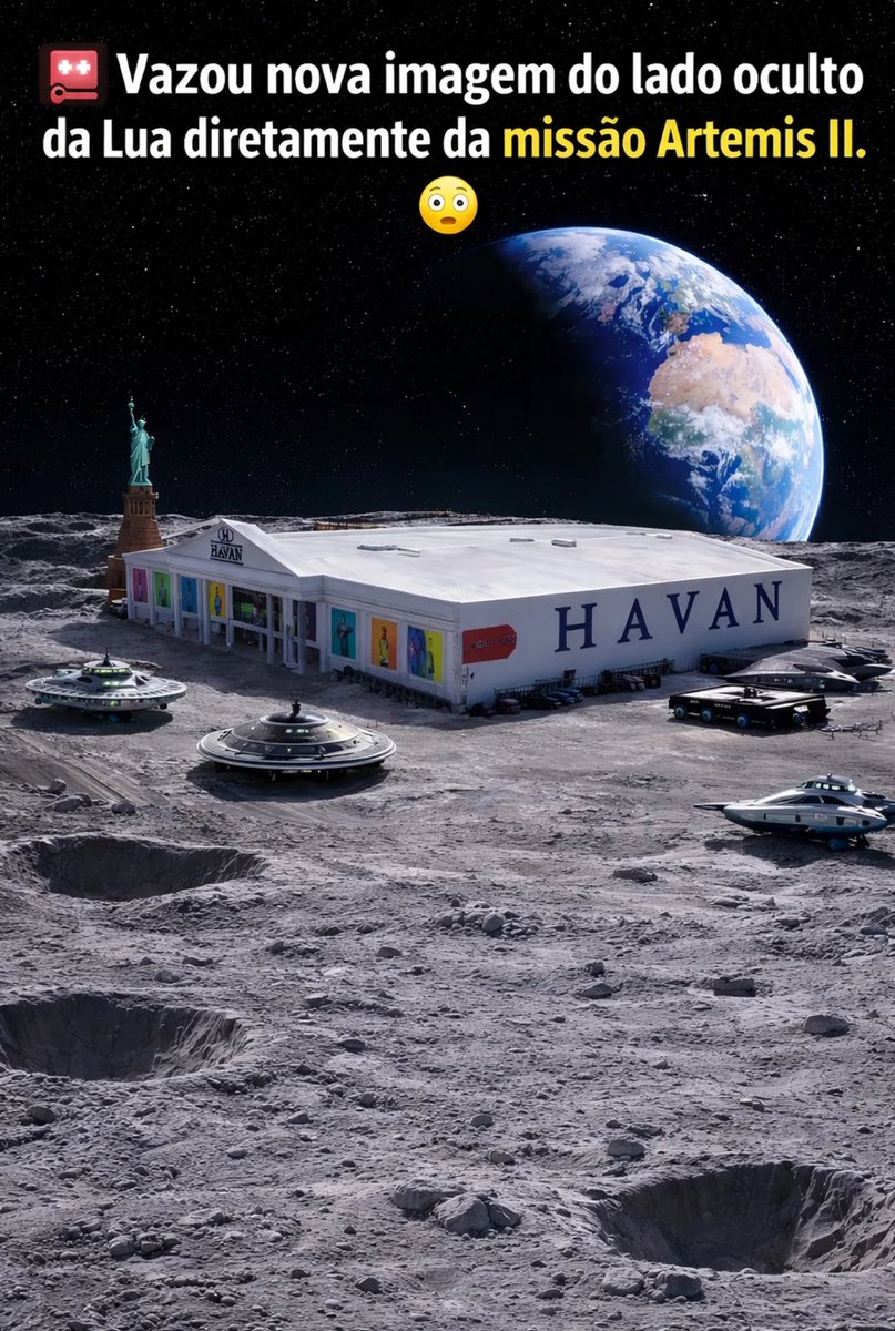 LucianoHangBr's tweet photo. Havan na Lua? Estacionamento amplo e gratuito segue o padrão do Brasil 🤣 Nosso fã, o Leandro, compartilhou nas redes https://t.co/C7JkOPNfMT