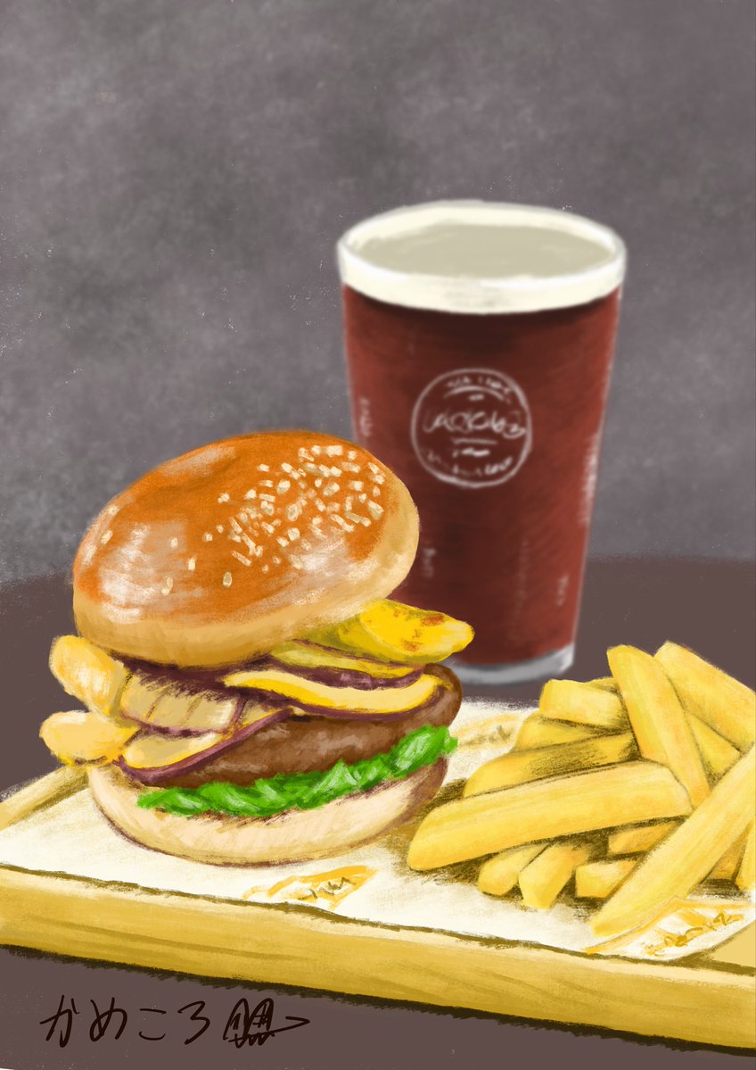 PleinAirpril ５日目　ハンバーガー

#PleinAirpril #PleinAirpril2026 #NoPleinNoGain #pleinairpainting