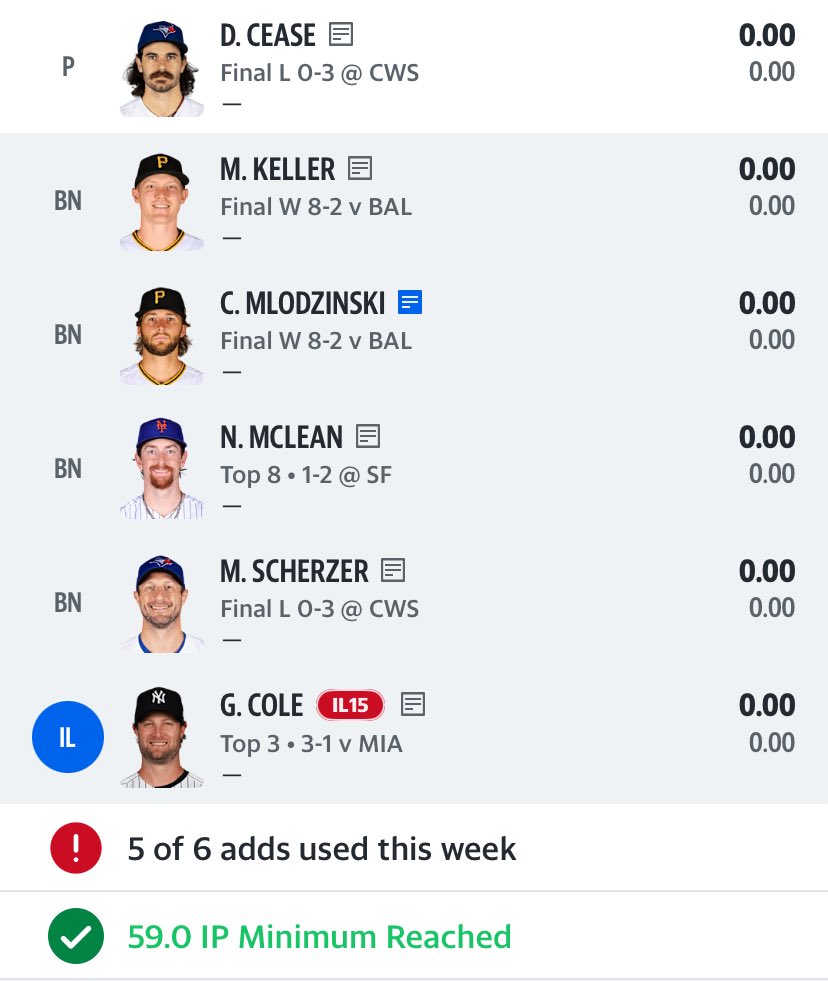 FrontPagePGH's tweet image. “SUNDAY LINEUP”💪

We were tied basically goin into today, *fantasy baseball* maneuvering✨

There is NO relent 🏴‍☠️

Ps: Check out my #pitching #staff - Best believe am in it to W it

#WinningProductivity (has pretty specific l👀k to it)

*Bucs in SUCH a good spot — AllStarz too😊