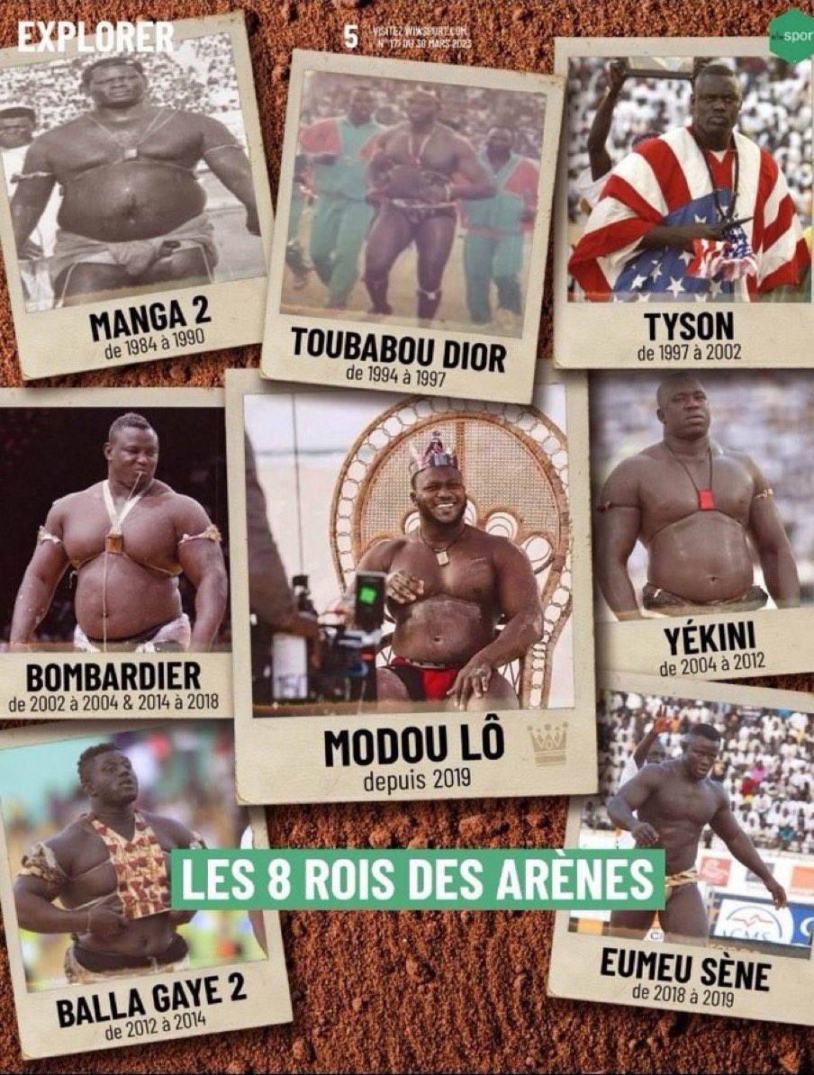 Non mais incroyable !!!🔥
Balla Gaye est le seul roi des arènes 👑 à avoir terrassé 3 rois des arènes (Tyson, Yekini et Modou Lô)
Le meilleur lutteur all Time du Sénégal 🇸🇳👏