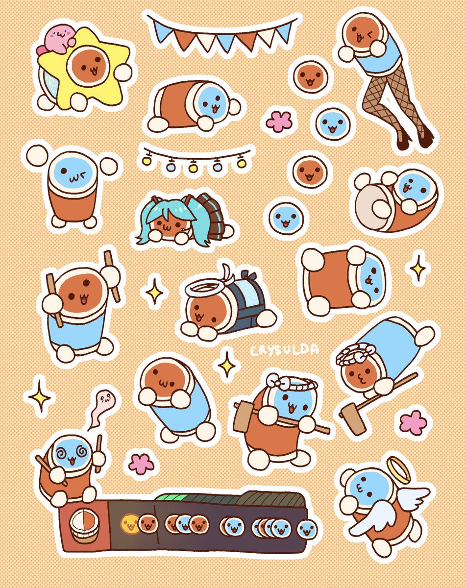 i love taiko….. sticker sheet!!!!!! 🥁 🥁 available in my shop :3