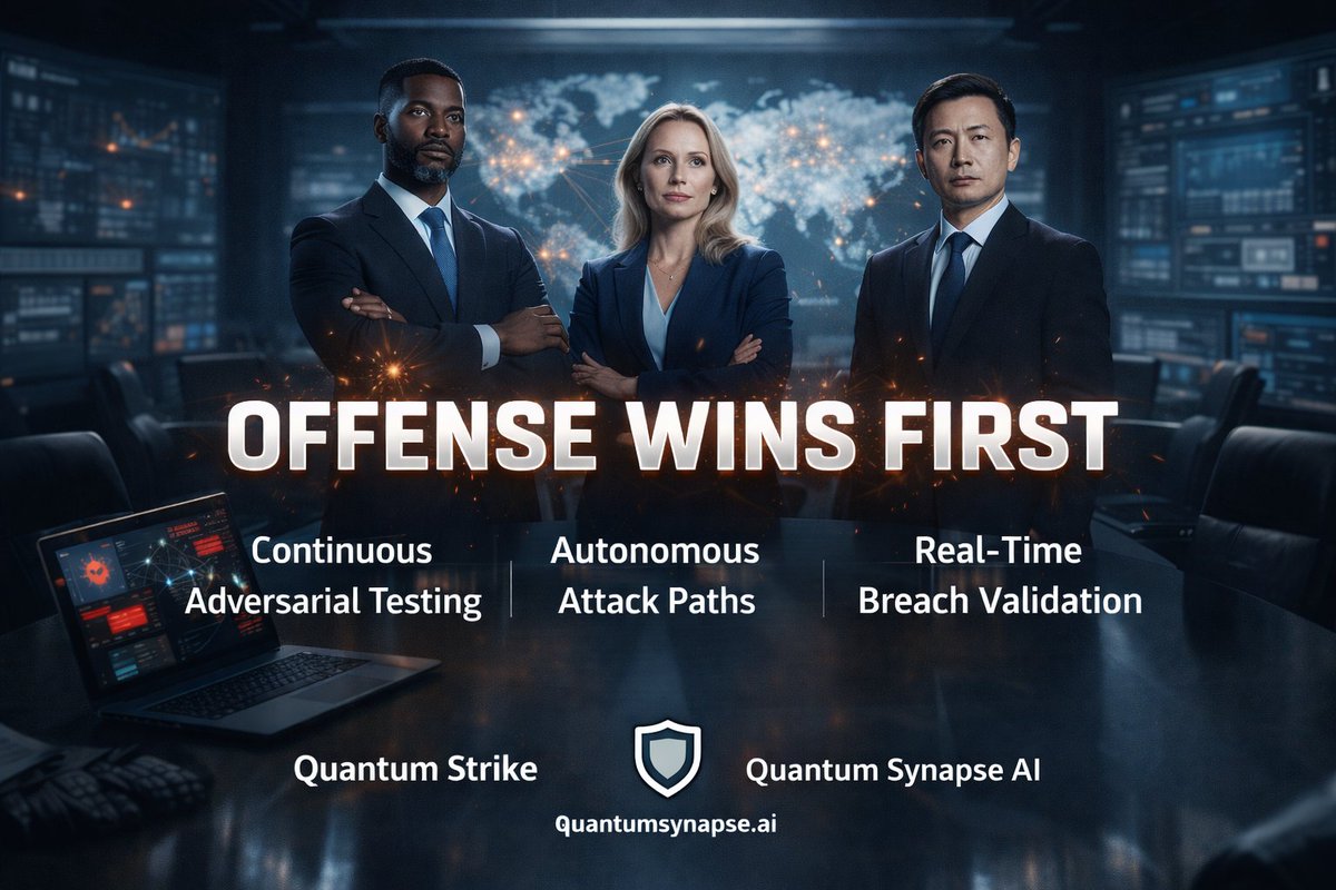 Offense Wins

The biggest lie in cybersecurity?

“Defense is enough.”

It is not.

Attackers: Test. Break. Map. Repeat.

Companies: Test once a year.

That is not security. That is exposure.

At Quantum Synapse AI, we flipped it:

• Continuous adversarial simulation
•