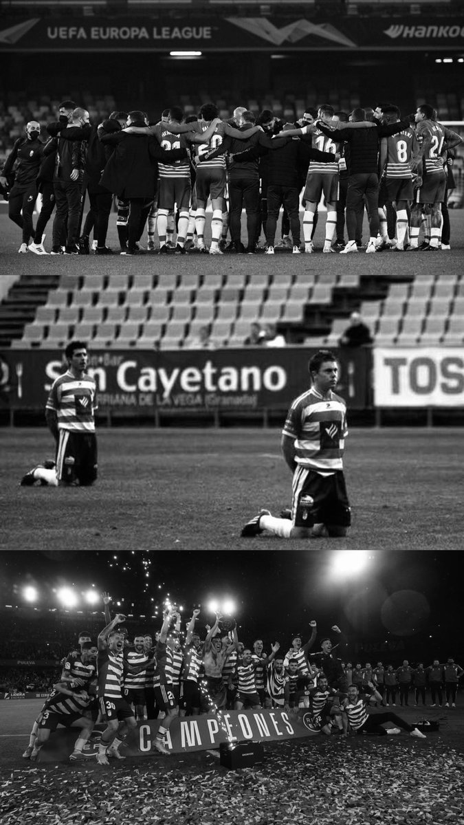 Por nuestros padres y abuelos, que te vieron sufrir,por nosotros, que te vimos alcanzar la gloria, y por nuestros hijos, que te verán cumplir mil años más. 
Nadie dejará morir nuestra historia.
95 años, que orgullo más grande 
<a href="/GranadaCF/">Granada CF ❤️⚪️</a>