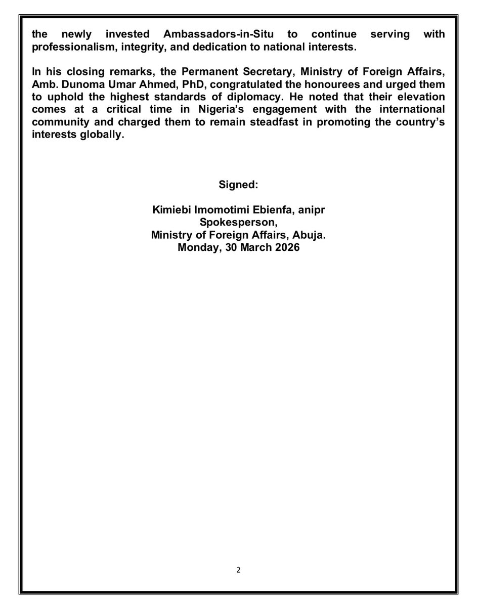 Ministry of Foreign Affairs, Nigeria 🇳🇬 tweet media
