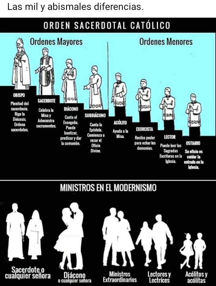 Las mil y abismales diferencias.. 

ORDEN SACERDOTAL CATÓLICO