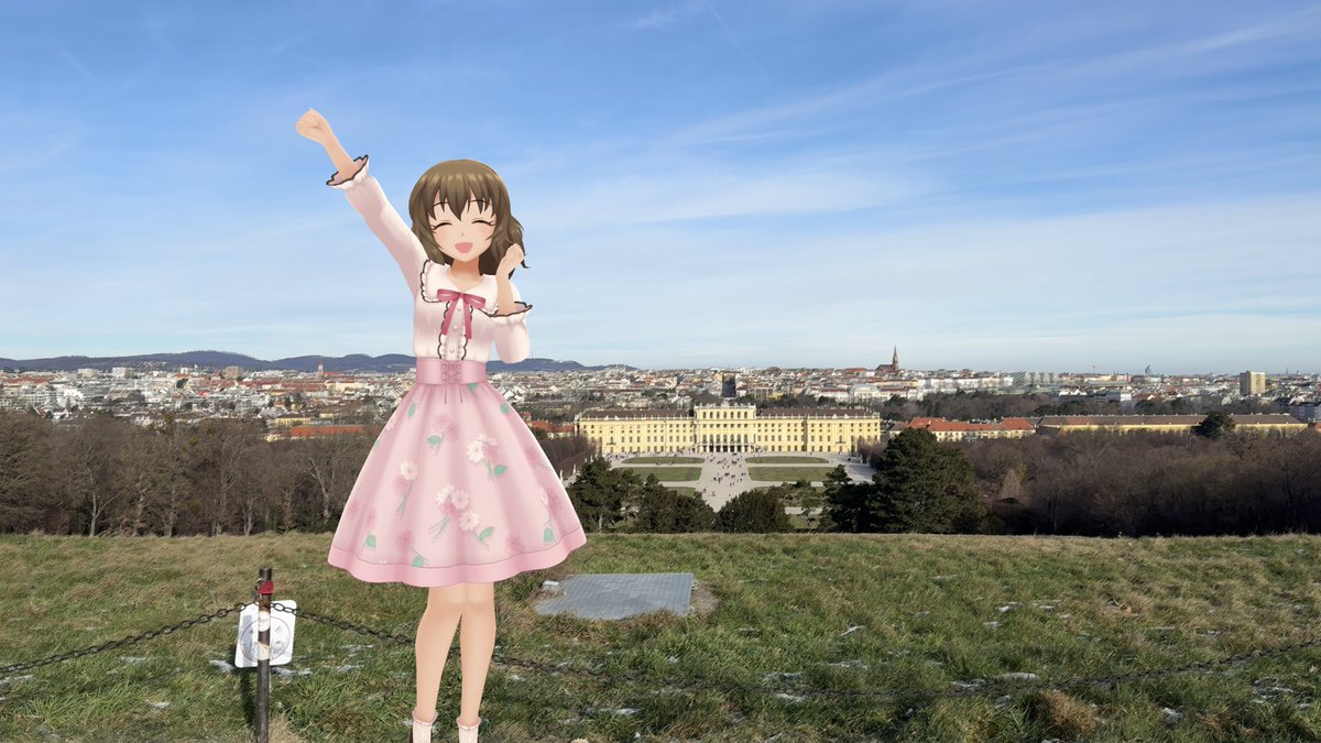 tsuta3123_sub's tweet photo. #デレスポカレンダー増刊号
#デレスポAR 
#デレステAR 
いずれもオーストリアにて
1.ブルクガルテンのモーツァルト記念像（並木芽衣子・涼宮星花）
2.グロリエッテから臨むシェーンブルン宮殿（並木芽衣子）
3.シェーンブルン宮殿内（並木芽衣子）
4.ウィーン国立歌劇場（並木芽衣子） https://t.co/SE49Kkp4L2