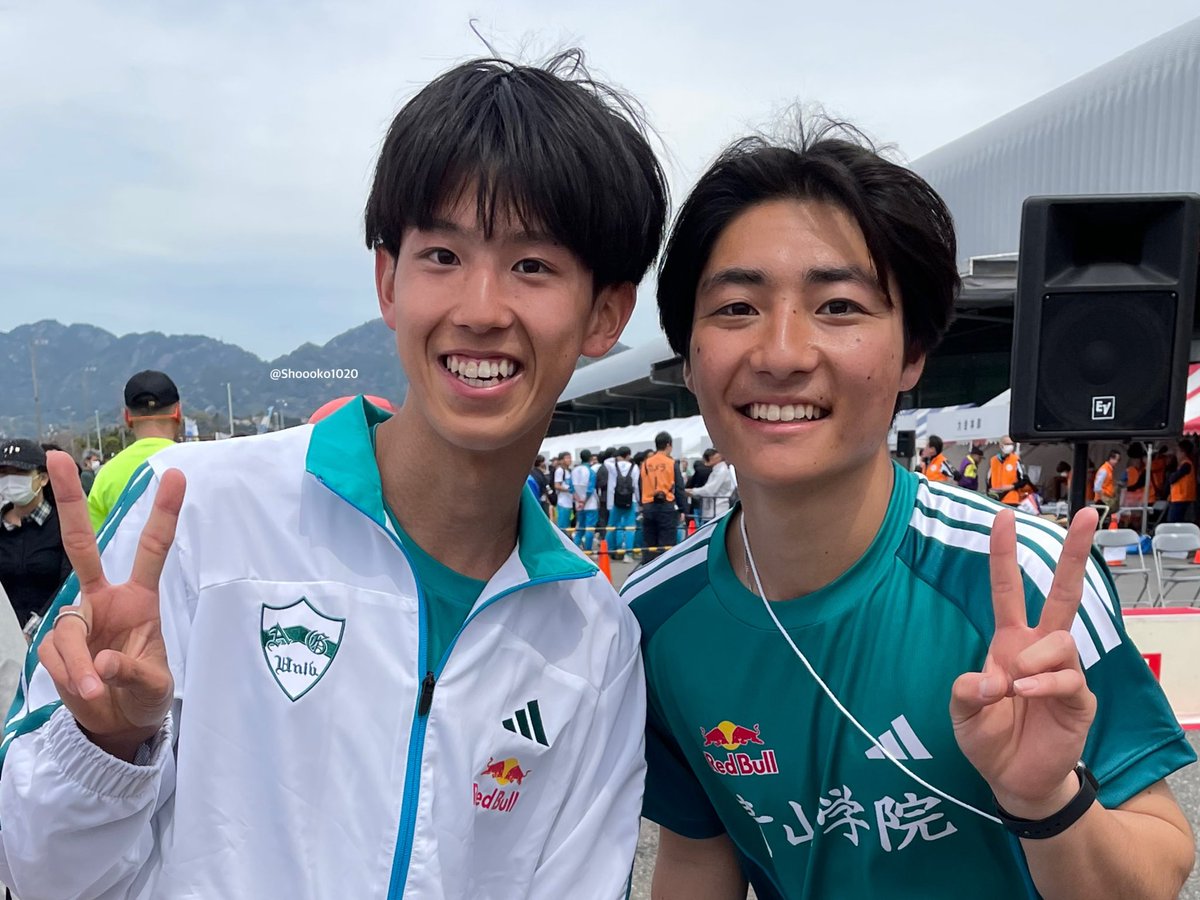 Shoooko1020's tweet photo. 大好きな4年生ズ‼︎
#鳥井健太 #池澤悠冬 
#青学駅伝 #焼津ハーフ https://t.co/M5qnSulg5G