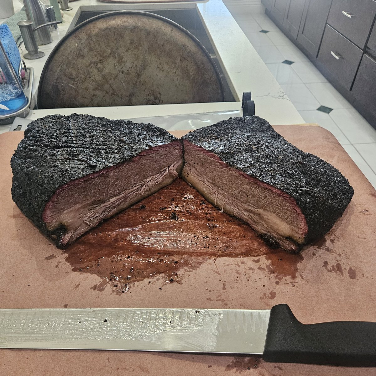 AZWhitebread's tweet photo. @sato_to_salt Final product. Vacuum bagged and froze most of it. I think I'll use the burnt ends for rice bowls and take that for lunch this week. https://t.co/AtQSPpjkYS