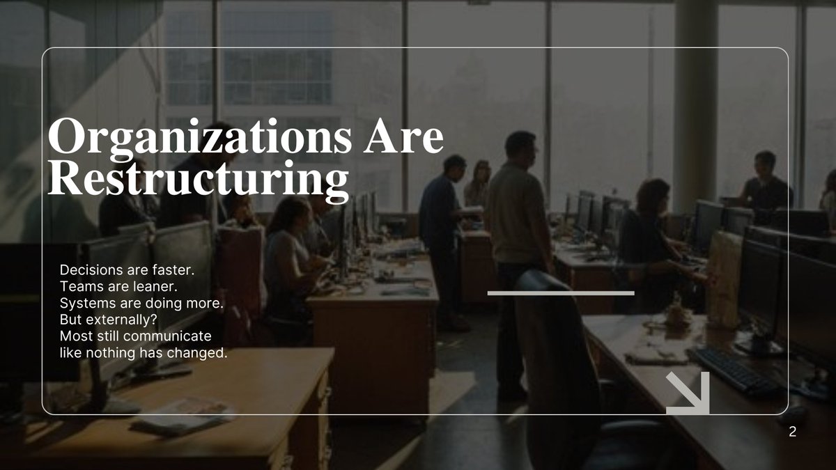 IsabelaPublic's tweet photo. Your Company Changed. Your Narrative Didn’t.

Internal transformation without external alignment creates risk. If your narrative doesn’t reflect how you operate today, the market fills the gaps—and gets it wrong.

Align your narrative with reality.

#StrategicCommunications https://t.co/w2drw73QJF