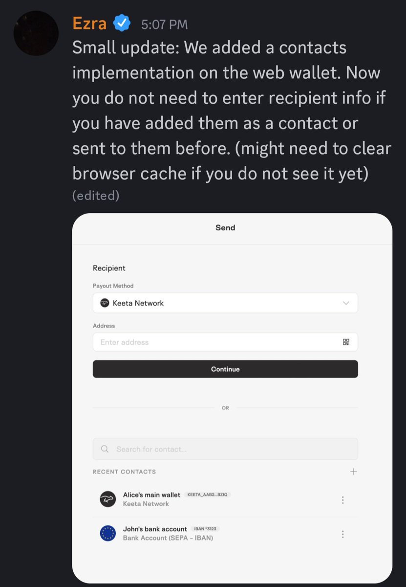 JasonSt70147155's tweet photo. Most people won’t notice this update.

But replacing addresses with contacts is how you go from
“crypto tool” → “real payments app”

This is how adoption actually happens.  $KTA https://t.co/2CH8kGqkXm