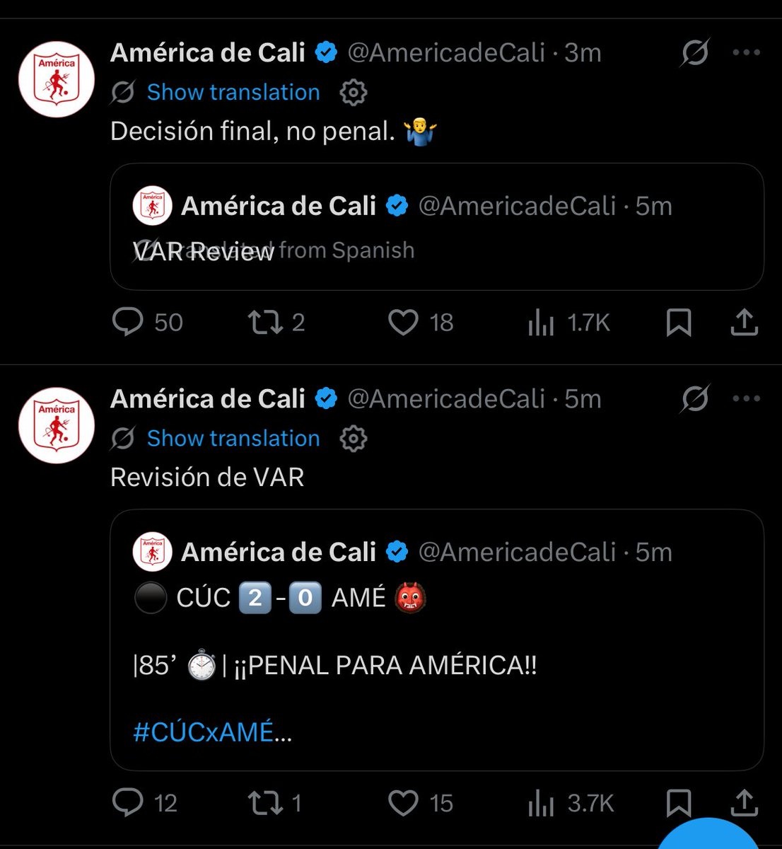 América de Colombia 👹 tweet media