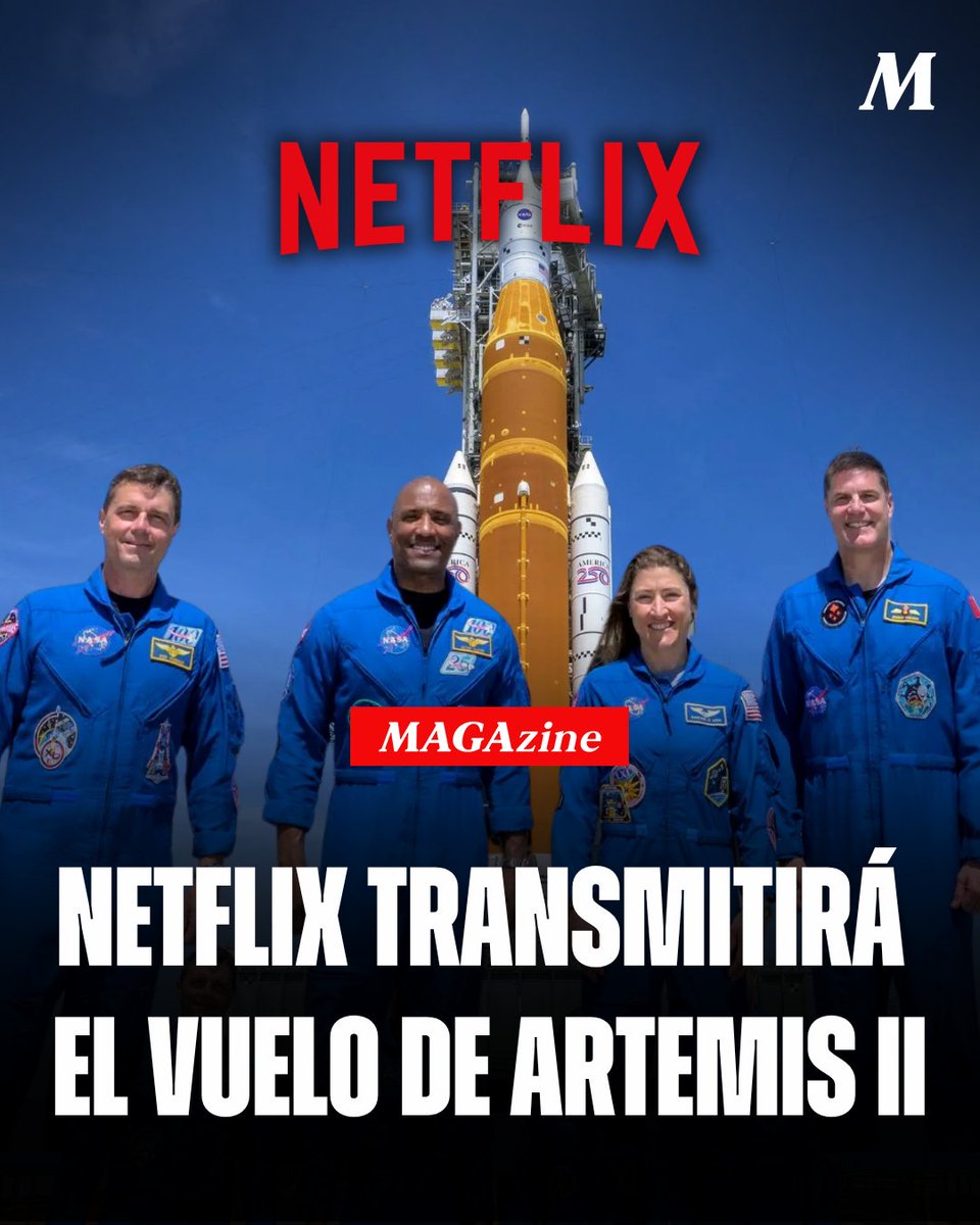 🚀🚨 CONFIRMADO: Netflix se suma al livestream del sobrevuelo lunar de Artemis II.

‼️ La transmisión será vía NASA+ junto a otras plataformas.