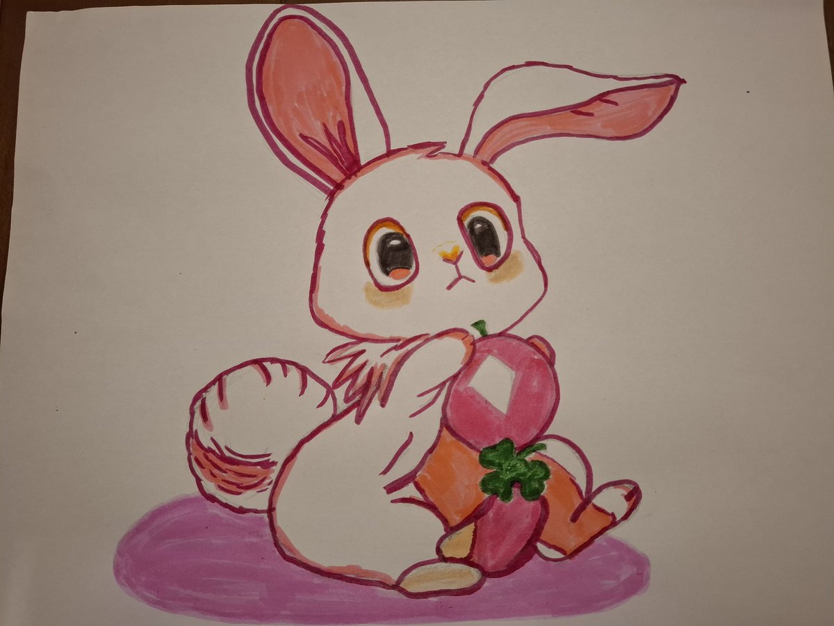My mom drew a bun for me.