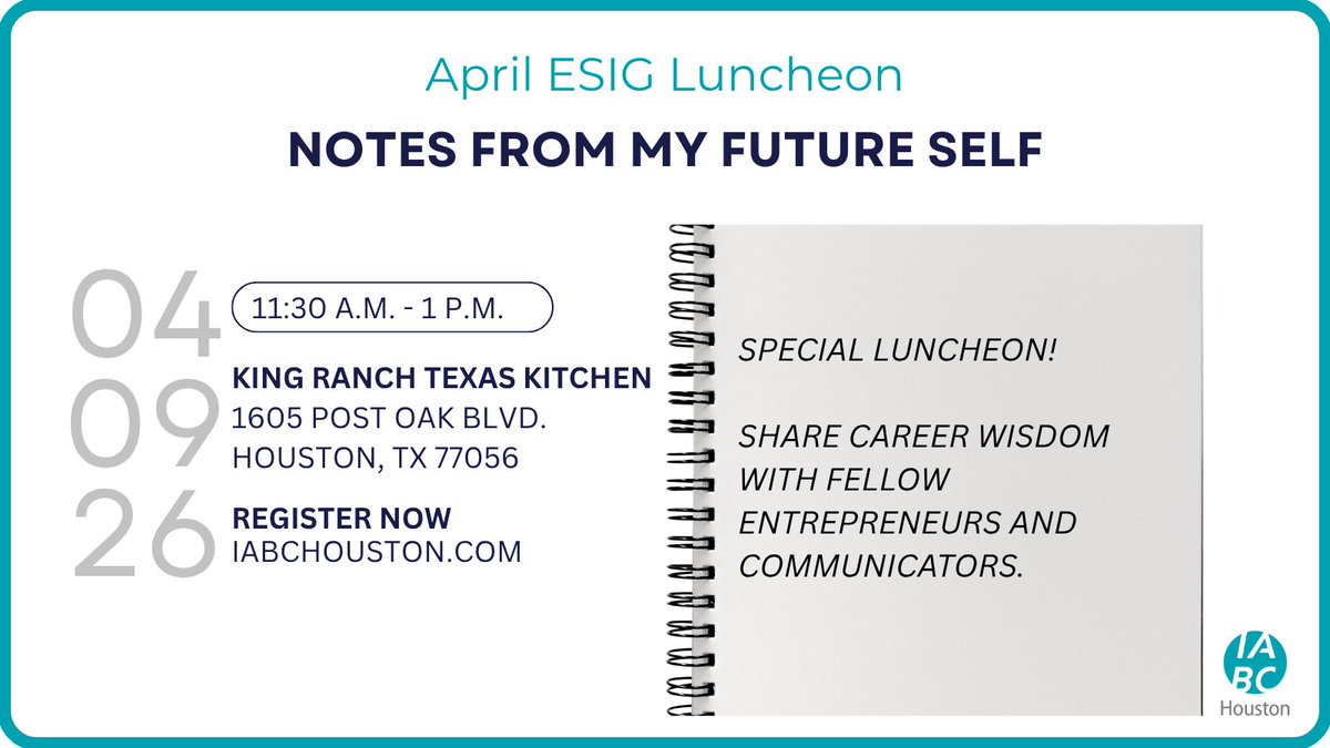 Whether you have finished an internship, started a new job after grad school, or been in the game for over 40 years, there is space for you at our ESIG luncheon! Join us for a day of sharing career wisdom and lessons. 

🎟️RSVP: buff.ly/ycOyG42

#hou #careers