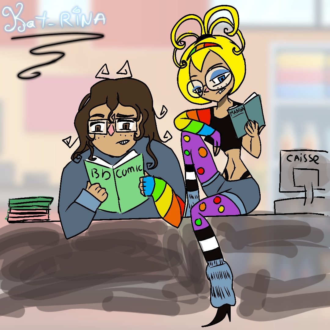 Ly2946840452961's tweet photo. My two kids… they’re going to be a handful—a brother and a sister—and they’ll just be fighting all the time…
The girl: Herina / The boy: Herino
Two comic and manga fanatics complety crazy… #cartoon #oc #nerd #fanart #humanart #procreate #two #brotherandsister #hairweird #meme https://t.co/rMjhHlsbxZ