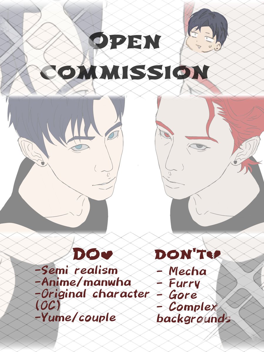 kumochii__'s tweet image. i forgot to post my comms sheet here😭

#opencommissions #art #digitalart #artist