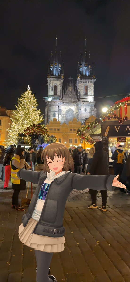 tsuta3123_sub's tweet photo. #デレスポカレンダー増刊号
#デレスポAR 
#デレステAR 
（並木芽衣子）
1.チェコの作曲家、スメタナの像（チェコ・プラハ）
2.プラハ城の聖ヴィート大聖堂（同上）
3.旧市街広場でのクリスマスマーケット（同上）
4.ピルスナーウルケルのビール工場（チェコ・プルゼニ） https://t.co/5EC4V2NMnU