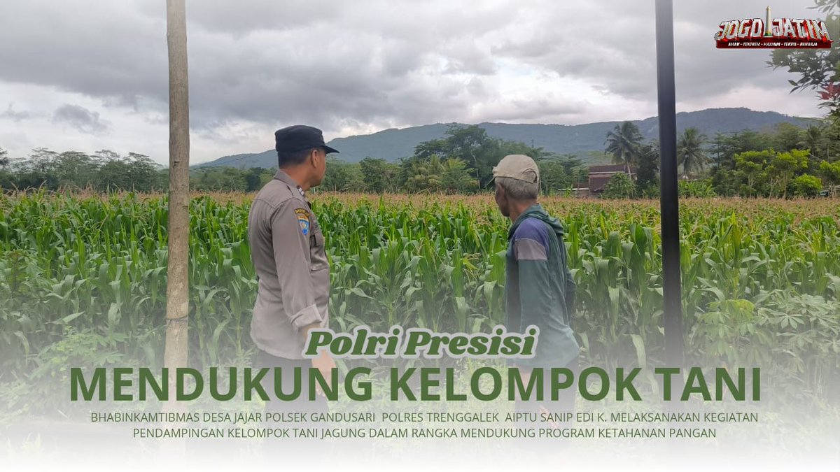 Dukung Ketahanan Pangan, Bhabinkamtibmas Polsek Gandusari Aktif Lakukan Pendampingan Kelompok Tani