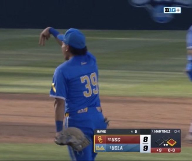 Since the USC player gave the 4’s down to the UCLA fans after hitting a single run homer, they have since been outscored 27-12 by the Bruins, gotten swept 3-0…

… and been on the receiving end of multiple ✌️’s down in response. 

Do not play those games with UCLA baseball.