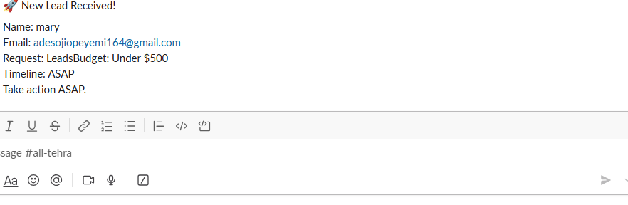 LizAutomates's tweet photo. Saw a job post on Upwork and I Built the automation myself instead.

Typeform → Airtable → Gmail → Slack + 48hr auto follow-up

All running on Make com. Zero manual work. Zero missed leads ✅

Need this for your business? DM me 👇

#NoCode #Automation #MakeAutomation https://t.co/rD5chGzU3l