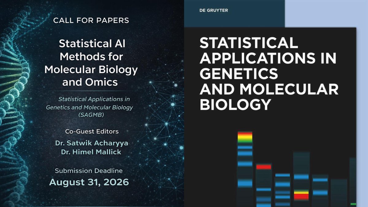 Mallick_Himel's tweet image. AI can write papers. ✍️
AI can review papers. 🤖

But science still needs the human touch. 🤝

Submit your AI work to the SAGMB special issue. 📢

Deadline: August 31, 2026 📅

Link: lnkd.in/e6TzGxmb

#Statistics #Biostatistics #MultimodalAI #Omics #DataScience
