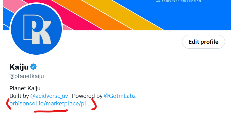 planetkaiju_'s tweet image. Little profile update...

@OrbisOnSOL marketplace link front and centre.

#NFT #Solana #Marketplace #Orbis #GotmLabz