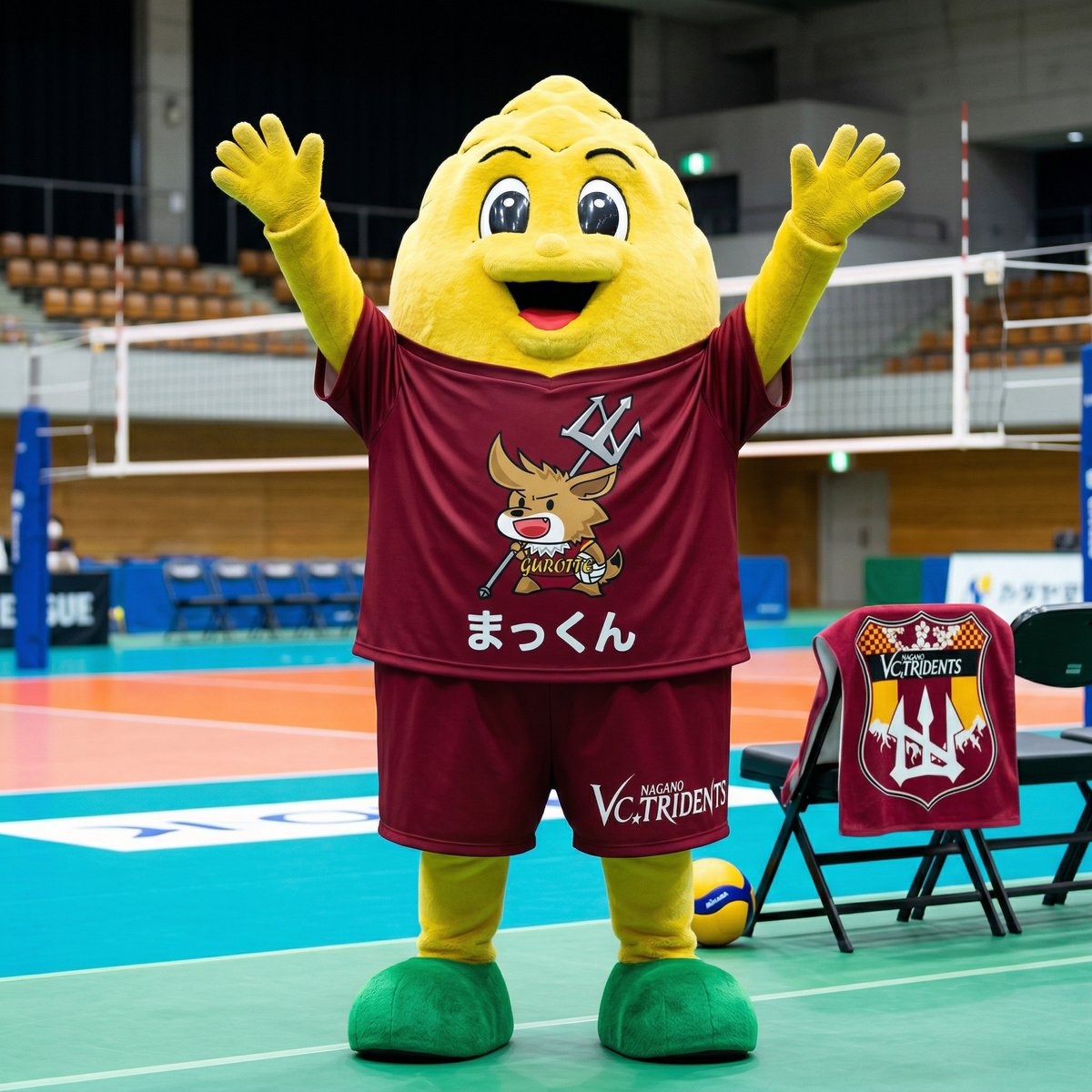 makkun_official's tweet photo. みんな、昨日のVC長野トライデンツの試合を見た？
https://t.co/ErARKeyjuK
勝ったよ～、ばんざ～～い！
余りに嬉しくてボクは急成長しちゃった。
でも、このTシャツを脱ぐといつもの体形に逆戻りさ。
でもいつかはこんな体形になってみたいな。
どうだろう、役場の人？ https://t.co/GFLnclaBrD