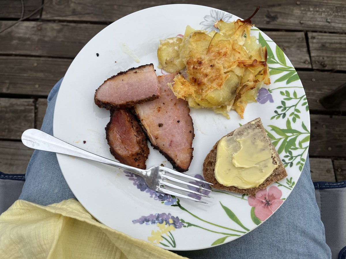 Normally I cook a huge feast for my family on Easter but this year there are only 4 of us here (normally we have at least 12 guests). I just picked our favorites, ham, potatoes au gratin, and fresh sourdough bread. 
We’ll roast peeps over a campfire for dessert later.