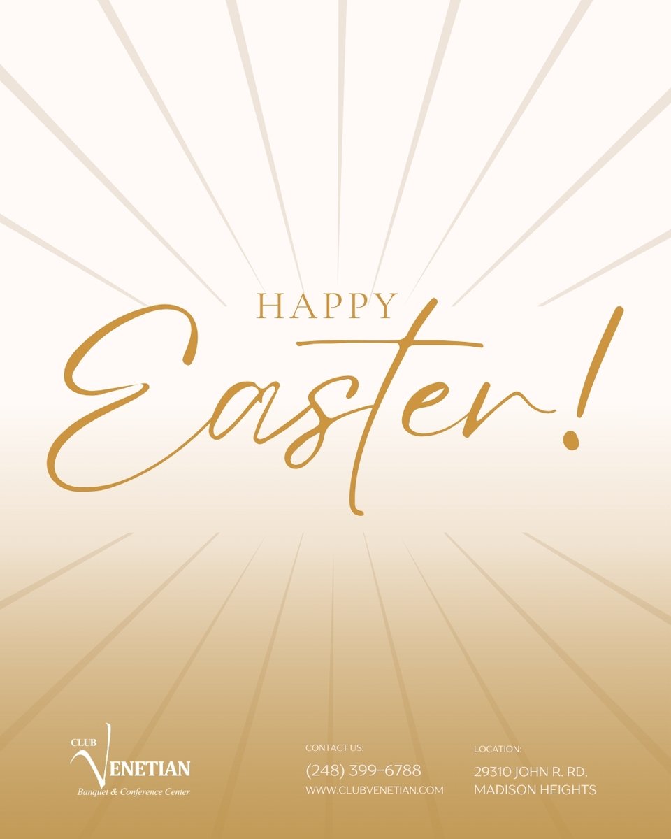 ClubVenetian's tweet photo. Happy Easter from all of us at Club Venetian. Wishing you a beautiful day filled with peace, joy, and special moments with loved ones.
#HappyEaster #SpringJoy https://t.co/GGyo323SGs