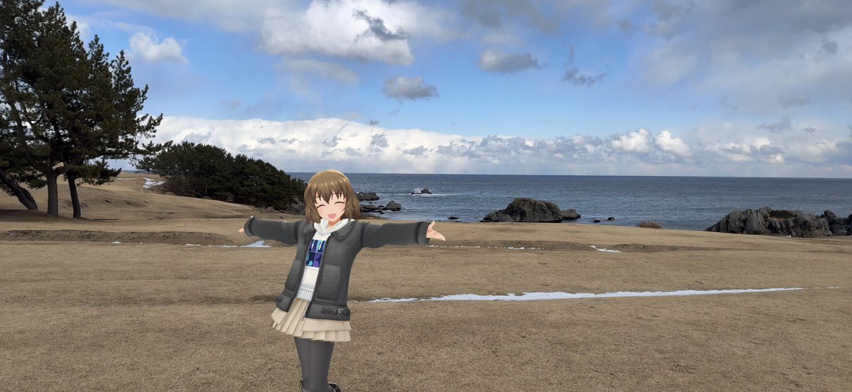 tsuta3123_sub's tweet photo. #デレスポカレンダー増刊号
#デレスポAR 
#デレステAR 
いずれも青森県八戸市
1.種差海岸
2.葦毛崎展望台

（並木芽衣子） https://t.co/YT3xQ3VOMN