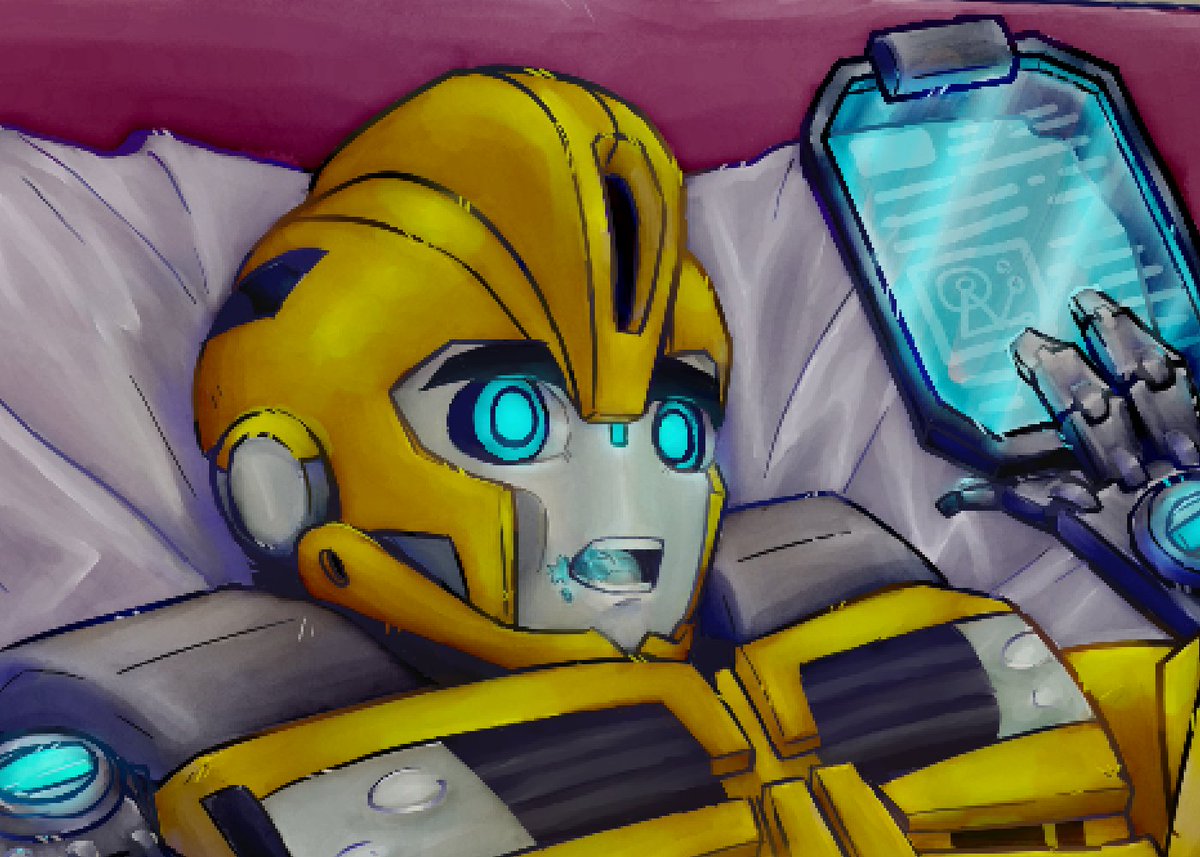 MamBoo2548's tweet image. everything about this pose feels so soft. Why is he this adorable.😭💗💛💕💕

#bumblebee #transformersprime #tfp