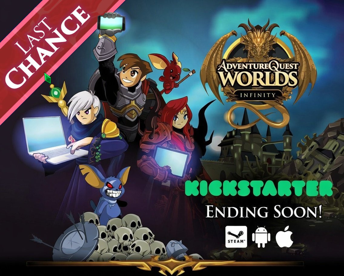 DespairAE's tweet image. ‼️ONLY A FEW HOURS LEFT…

The kickstarter is ending soon! Take your chance to back the kickstarter before it’s over!! 

AQW:I Kickstarter Link: kickstarter.com/projects/artix…
~
#aqw #ae #kickstarter #artixentertainment